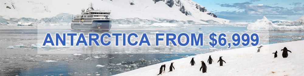 Swan Hellenic in Antarctica with penguins on the shore