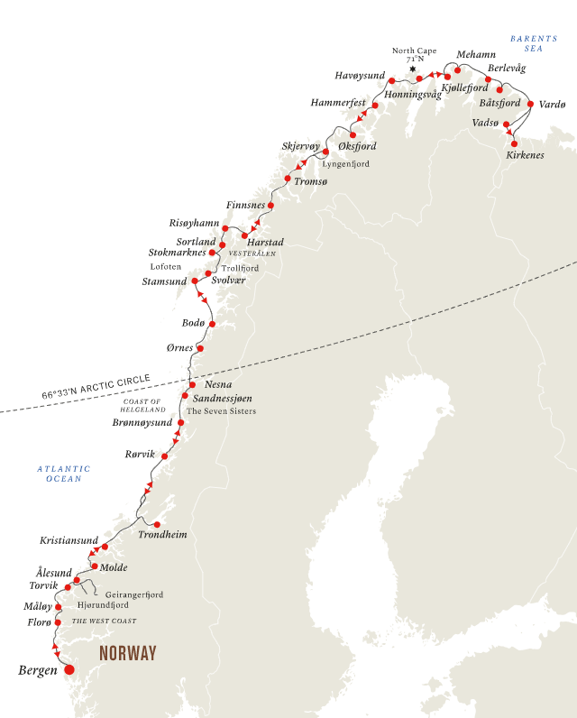 Norway Ferry Route Map