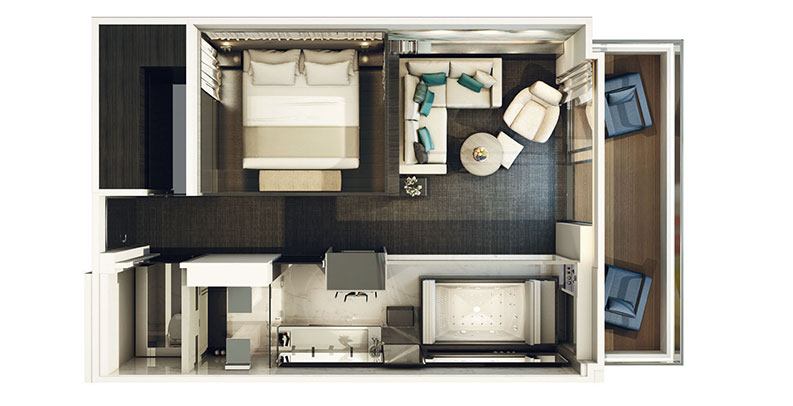 Layout of the Spa Suite on the Scenic Eclipse