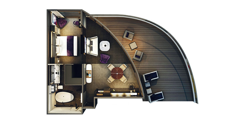 Layout of the Panorama Suite on the Scenic Eclipse